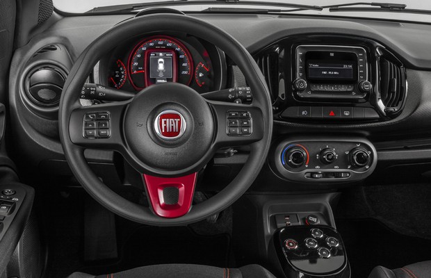 Fiat Uno 2017 Sporting - por dentro